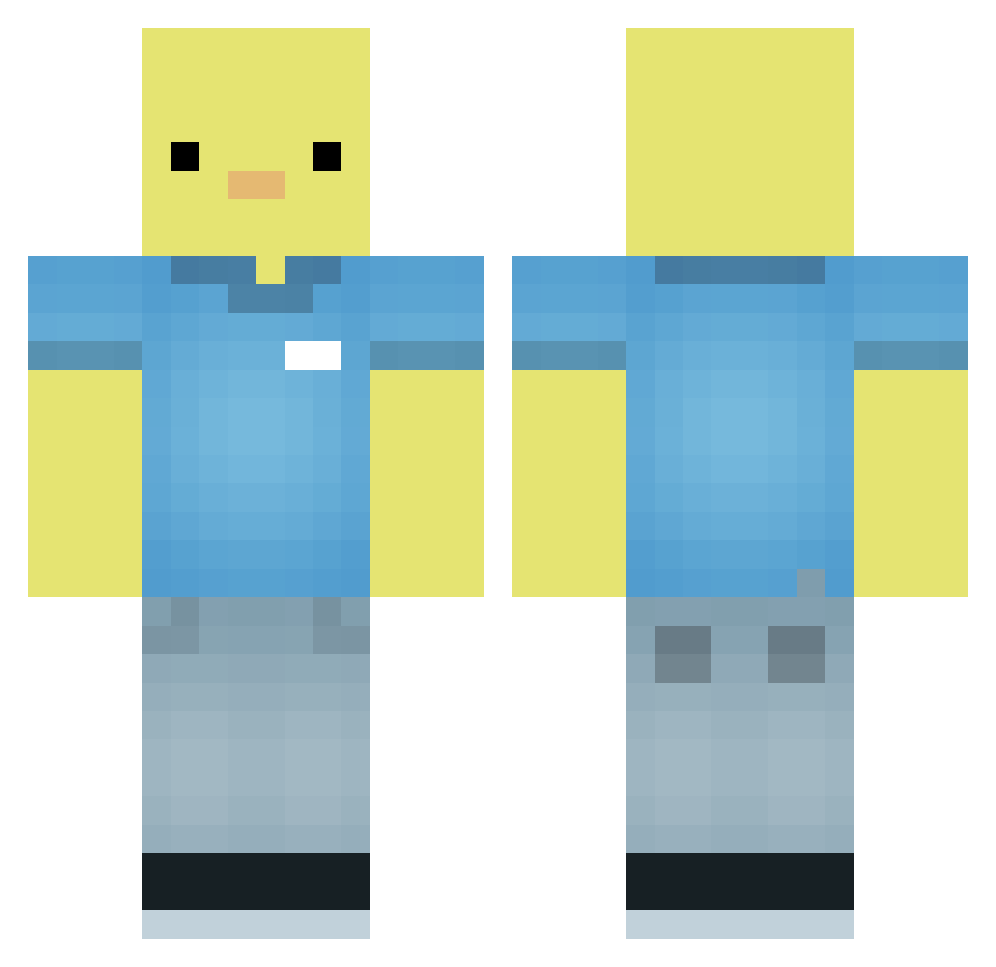 ventria128 Minecraft skin, front and back view