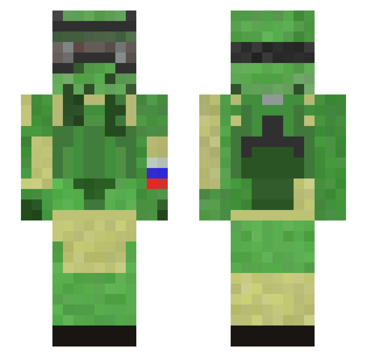 trollman Minecraft skin, front and back view