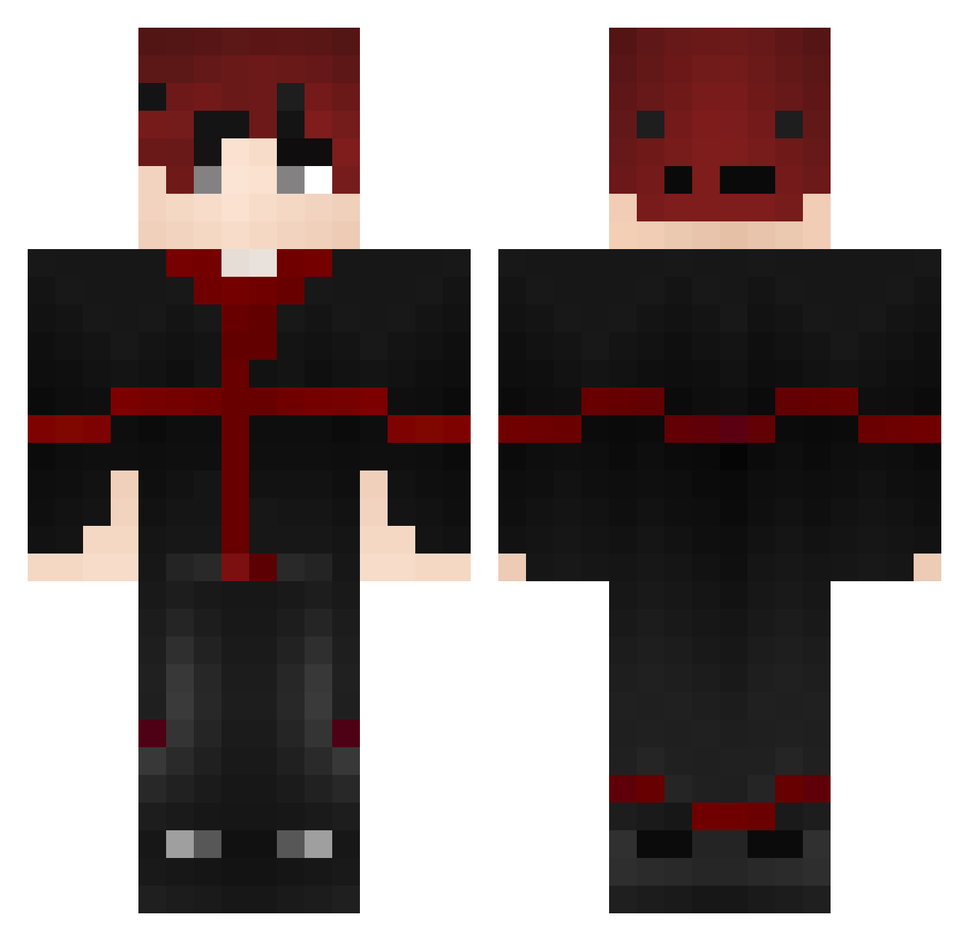 Vanzik Minecraft skin, front and back view