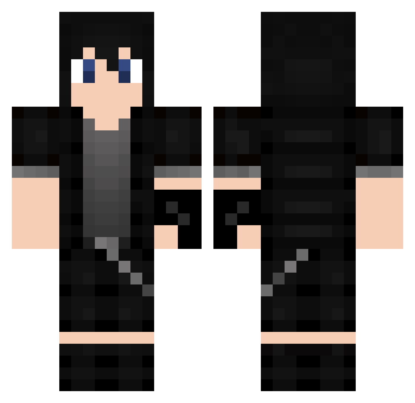 Tegmine Minecraft skin, front and back view
