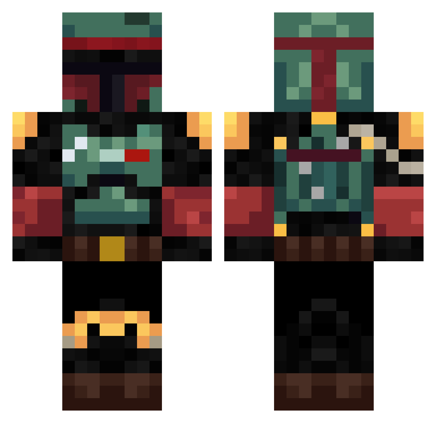 rainingseals13 Minecraft skin, front and back view