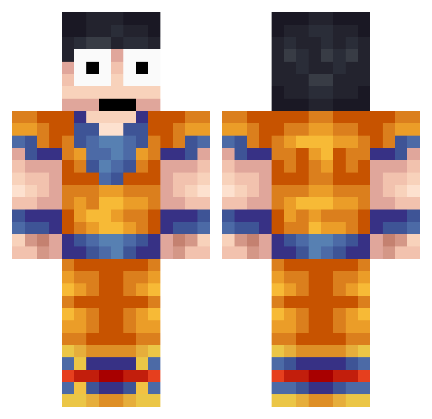qotaqblack Minecraft skin, front and back view