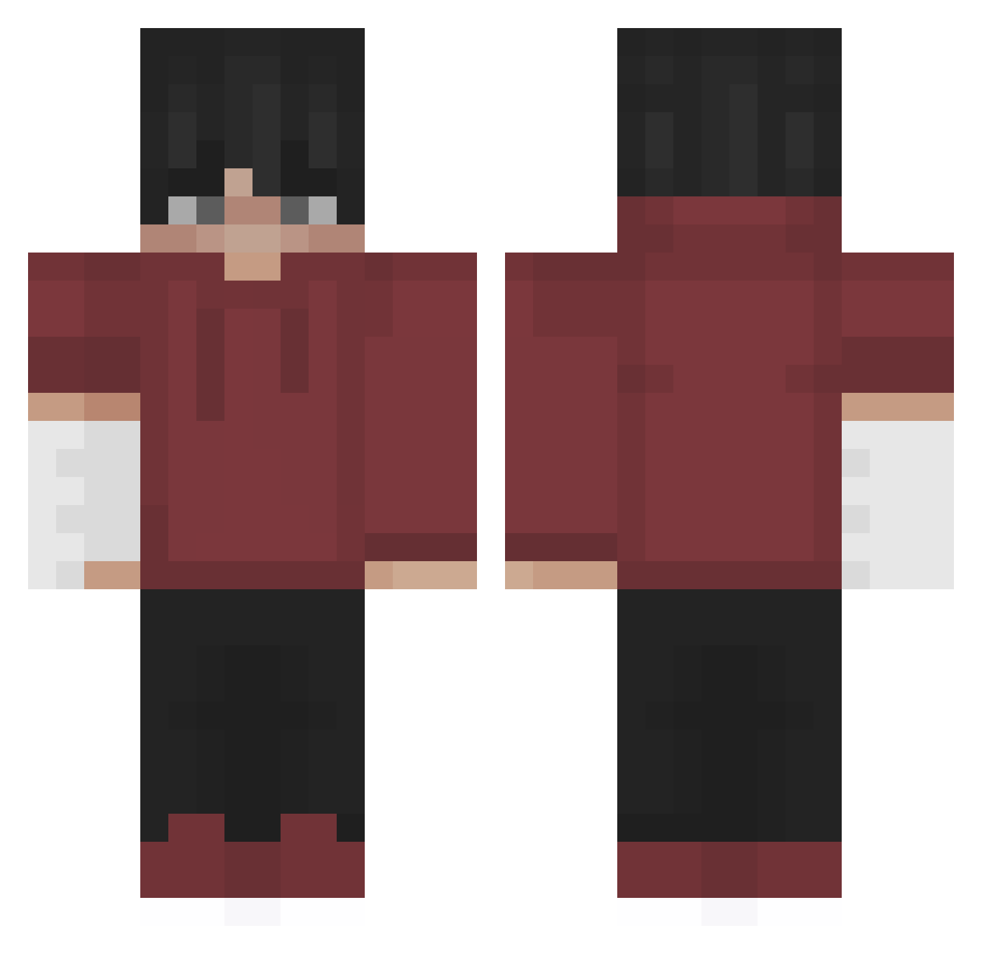 Cleverish Minecraft skin, front and back view