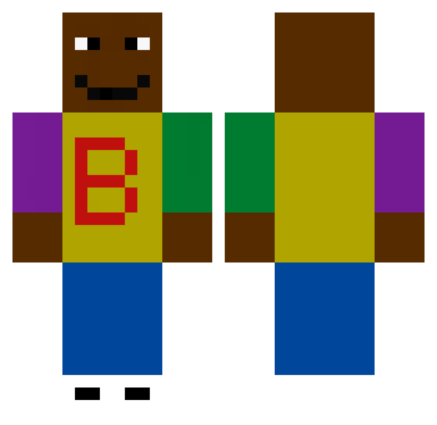 rhitta Minecraft skin, front and back view