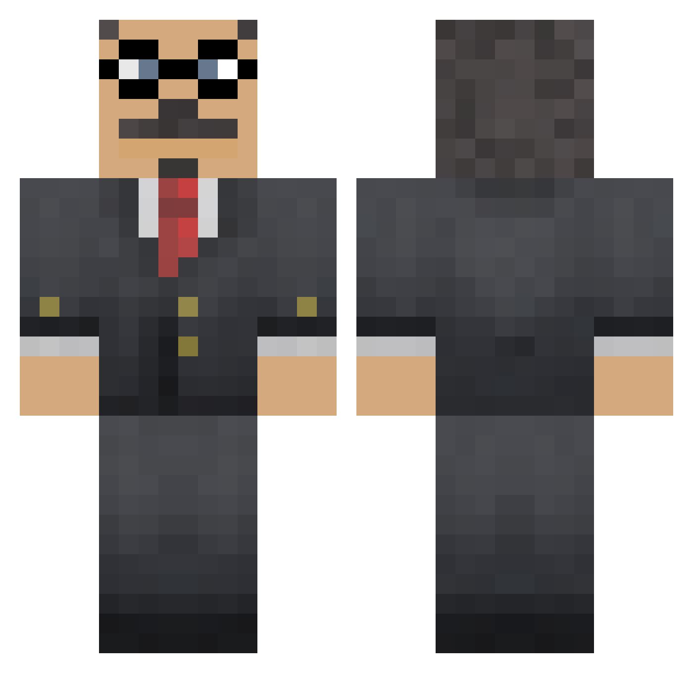 uhca Minecraft skin, front and back view