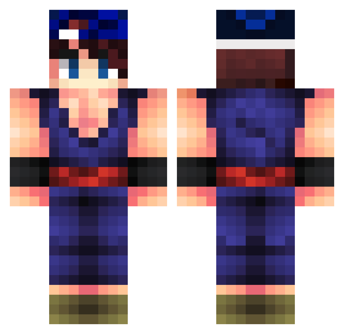 Stol3nPack4725 Minecraft skin, front and back view