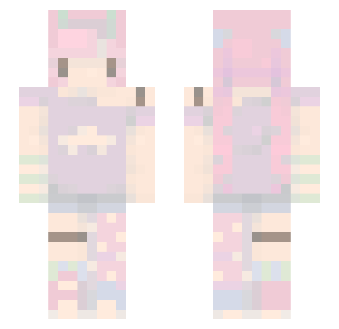 strawestic Minecraft skin, front and back view