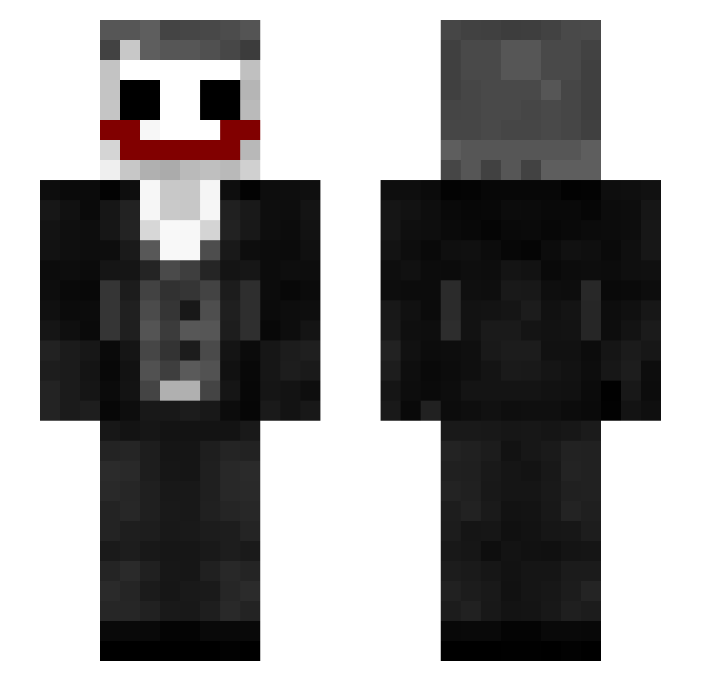 SmileFace Minecraft skin, front and back view
