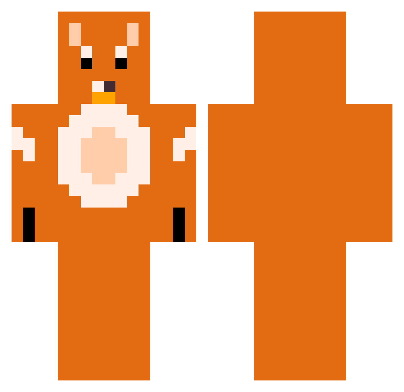 ocojo3000 Minecraft skin, front and back view