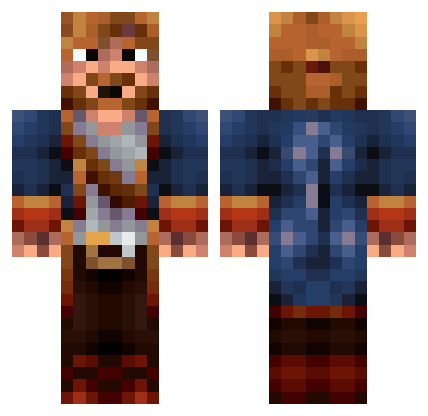 De_Melo Minecraft skin, front and back view