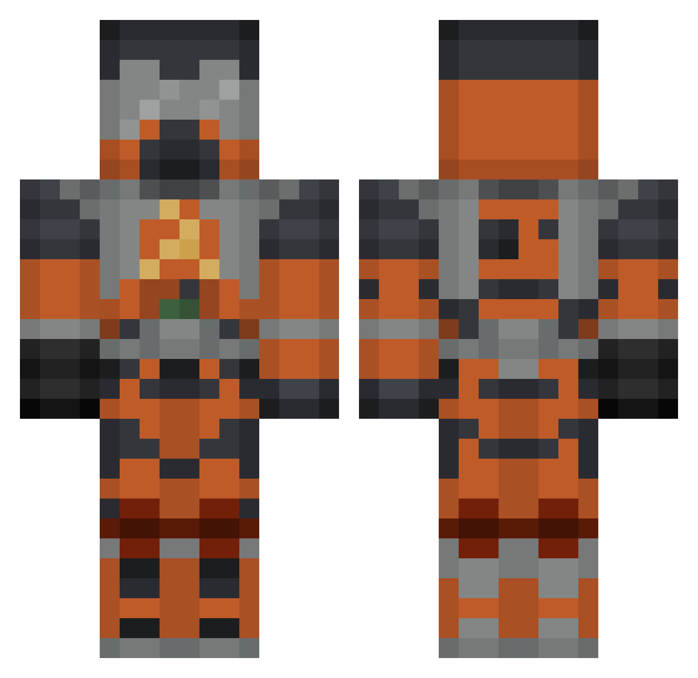 Lambdalord Minecraft skin, front and back view