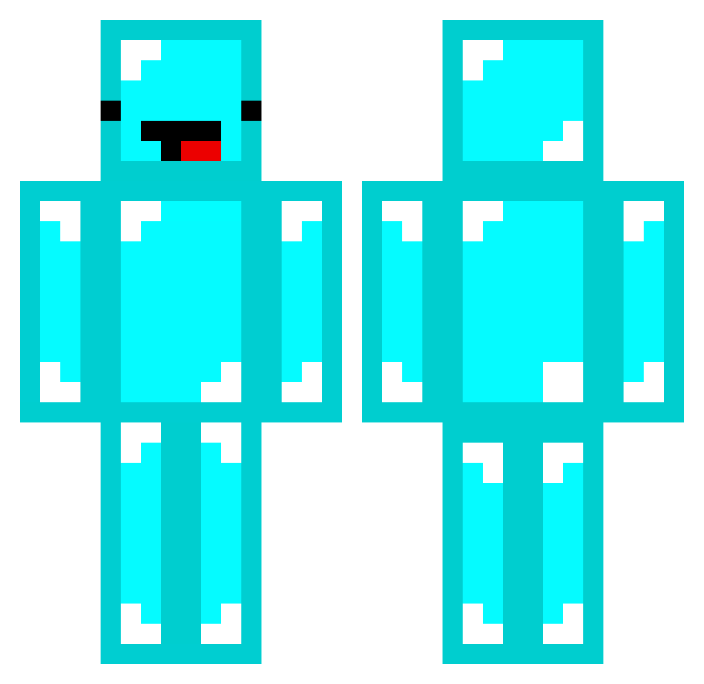 VinVid Minecraft skin, front and back view