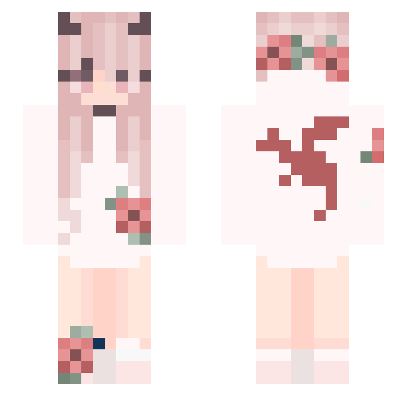 LuddyPuppy Minecraft skin, front and back view