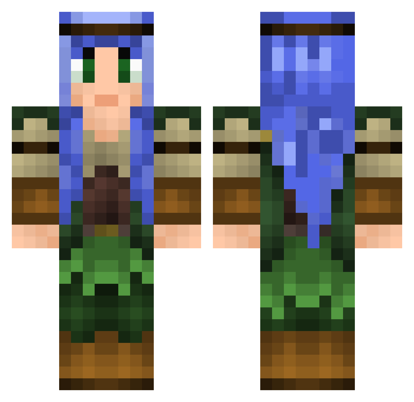 Predative Minecraft skin, front and back view