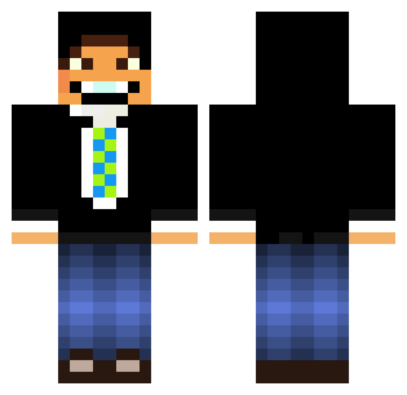 Traits Minecraft skin, front and back view