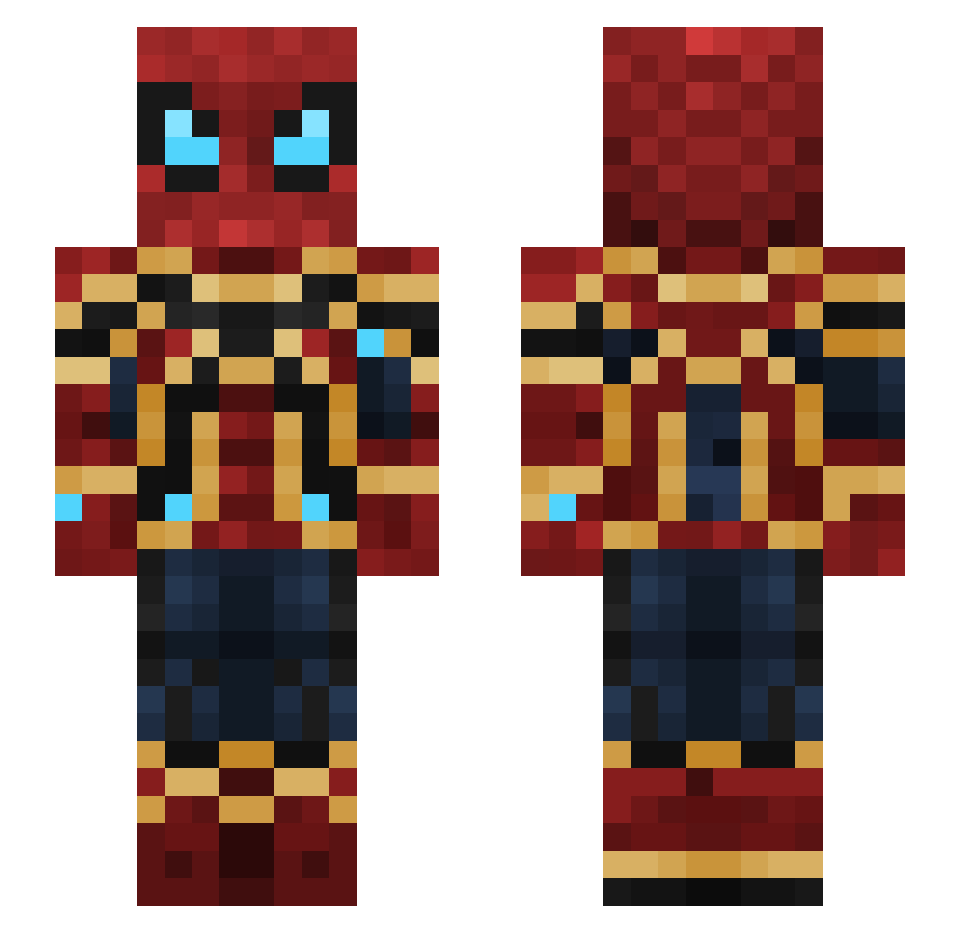 apperently Minecraft skin, front and back view