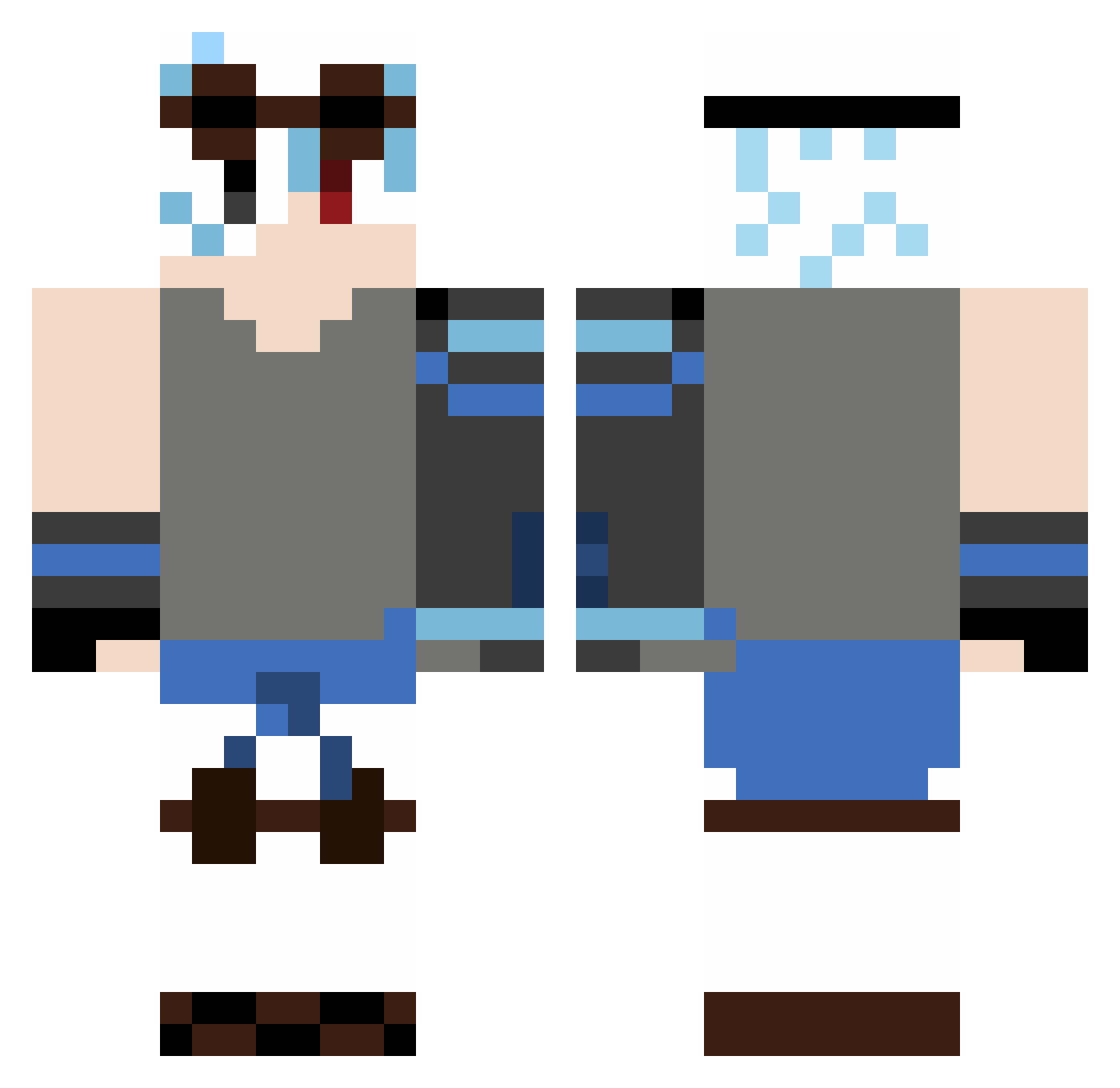 IceSnow602 Minecraft skin, front and back view
