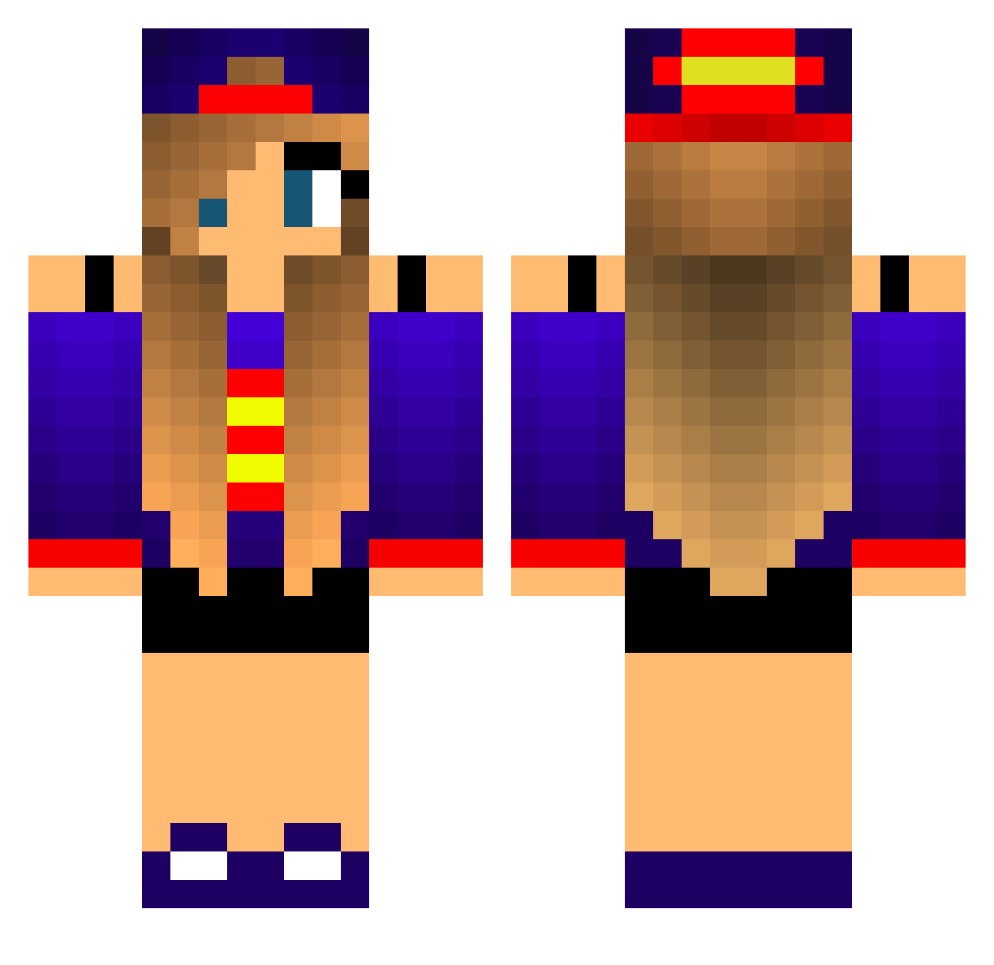 Allegra Minecraft skin, front and back view