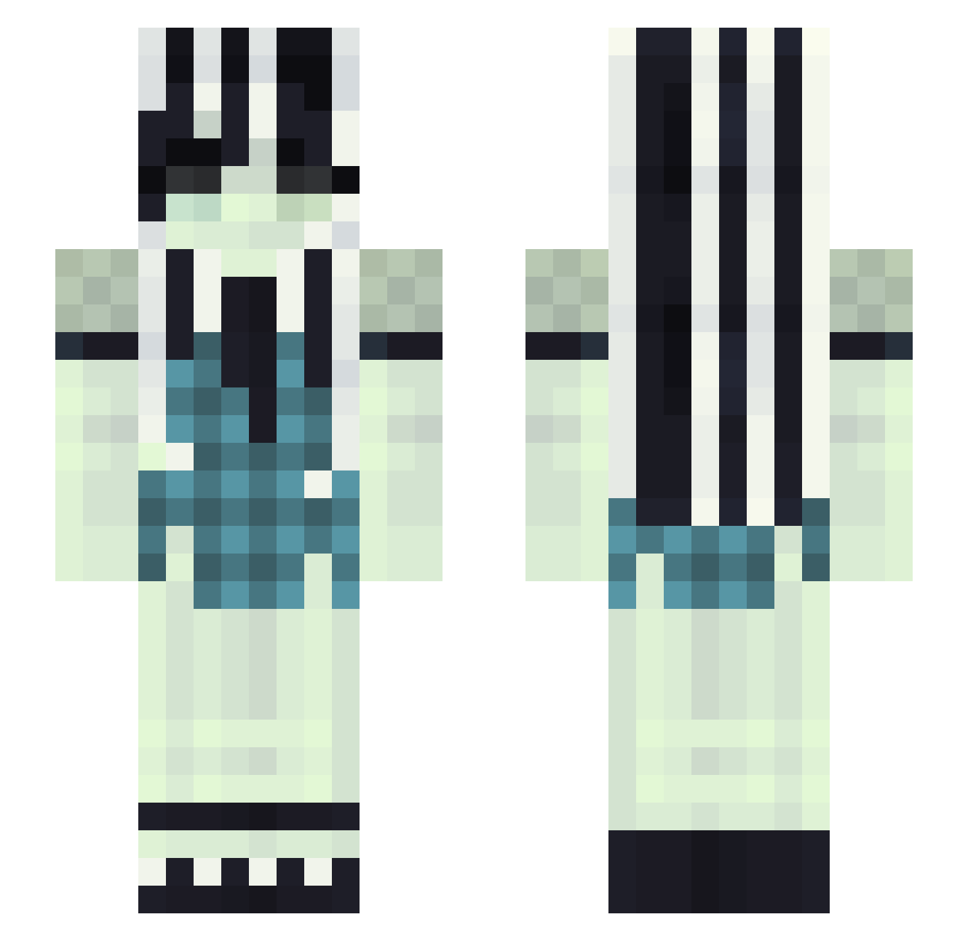 Gabriela Minecraft skin, front and back view