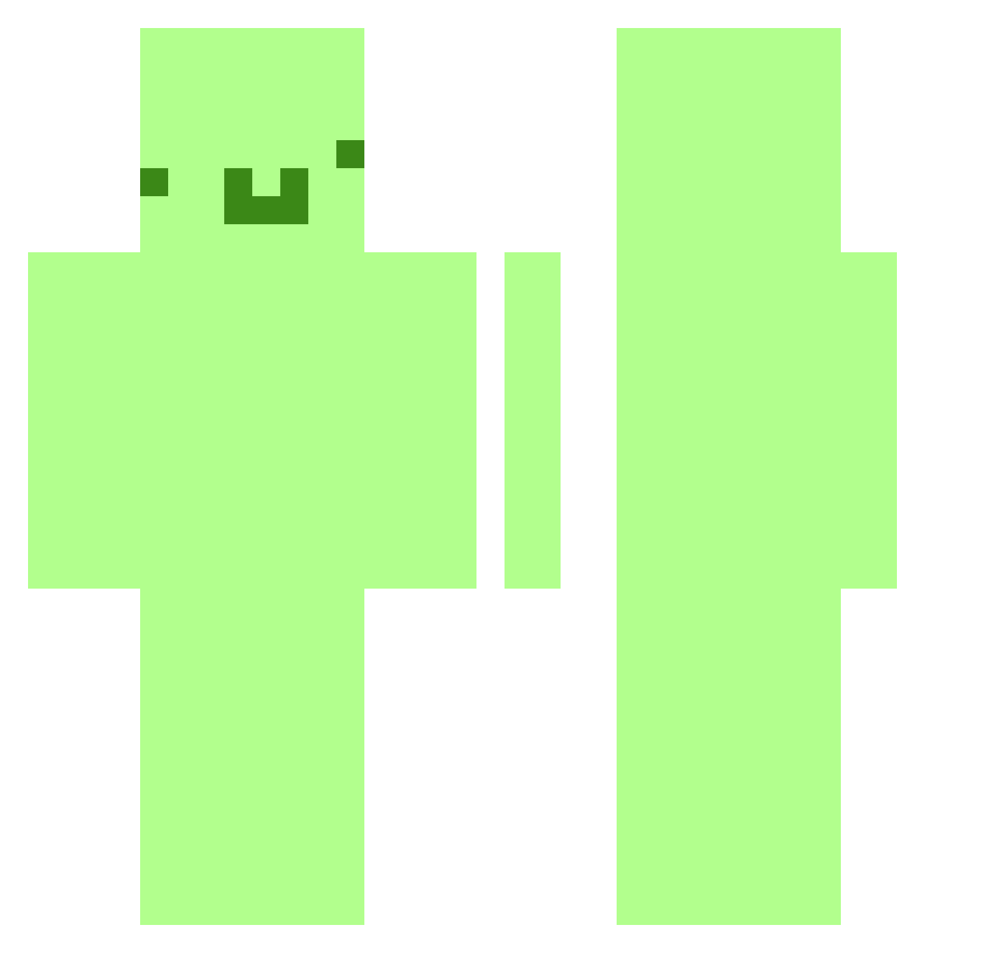 Akunama Minecraft skin, front and back view
