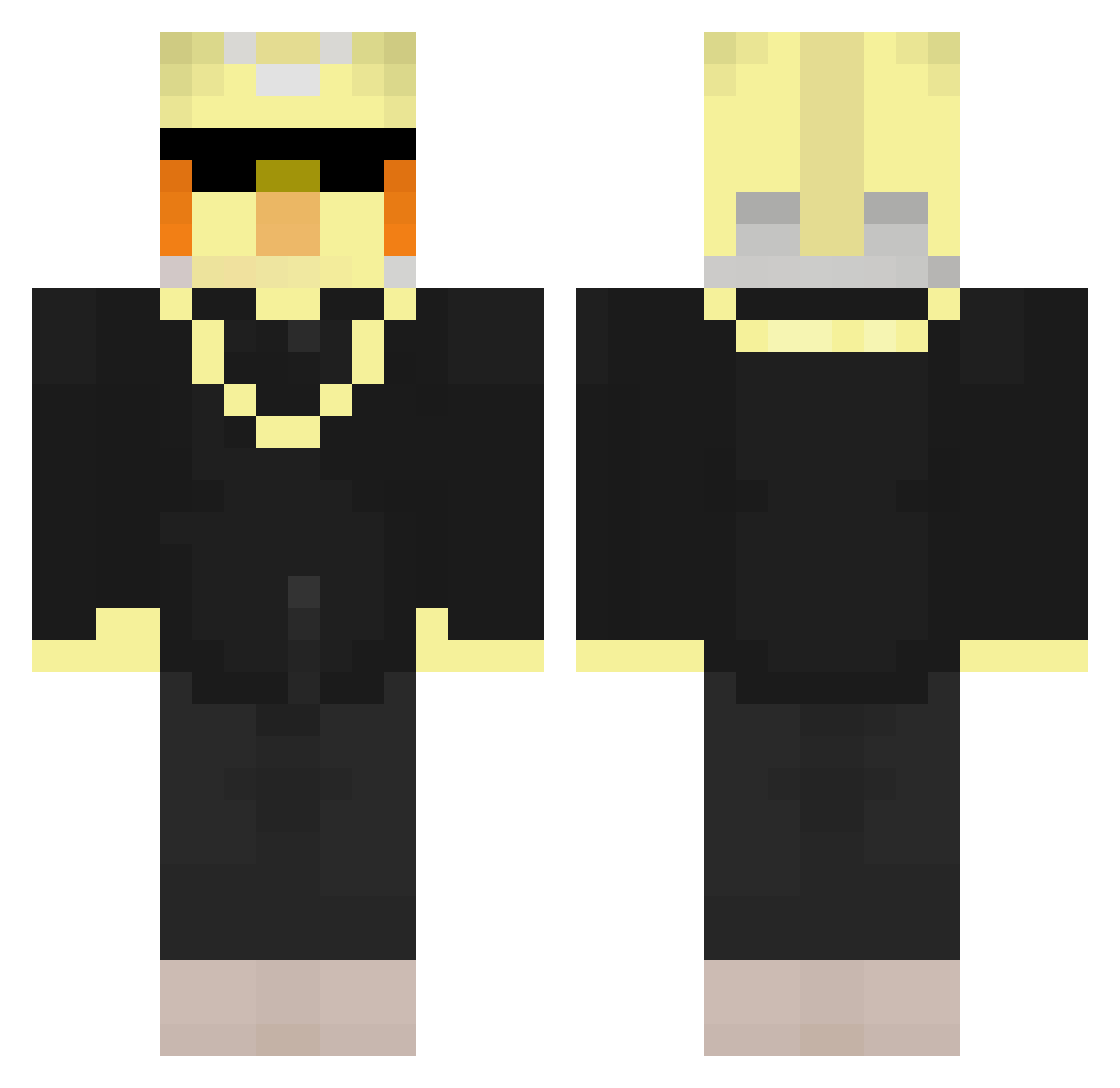 Samppa23 Minecraft skin, front and back view
