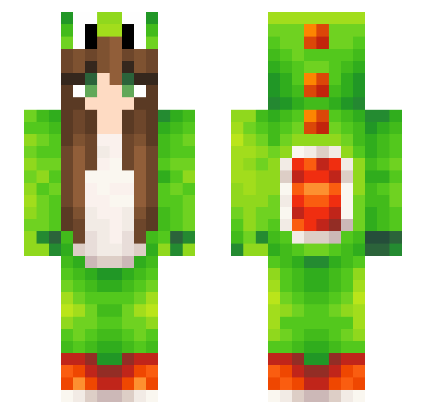 YoshiKiller Minecraft skin, front and back view