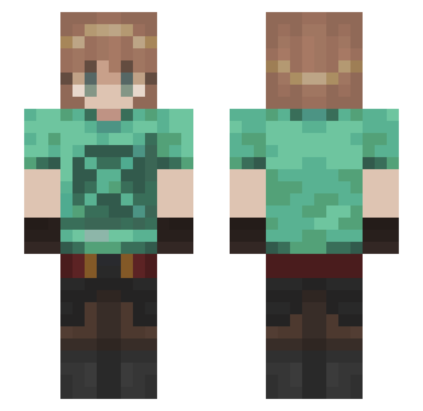 Katomancer Minecraft skin, front and back view