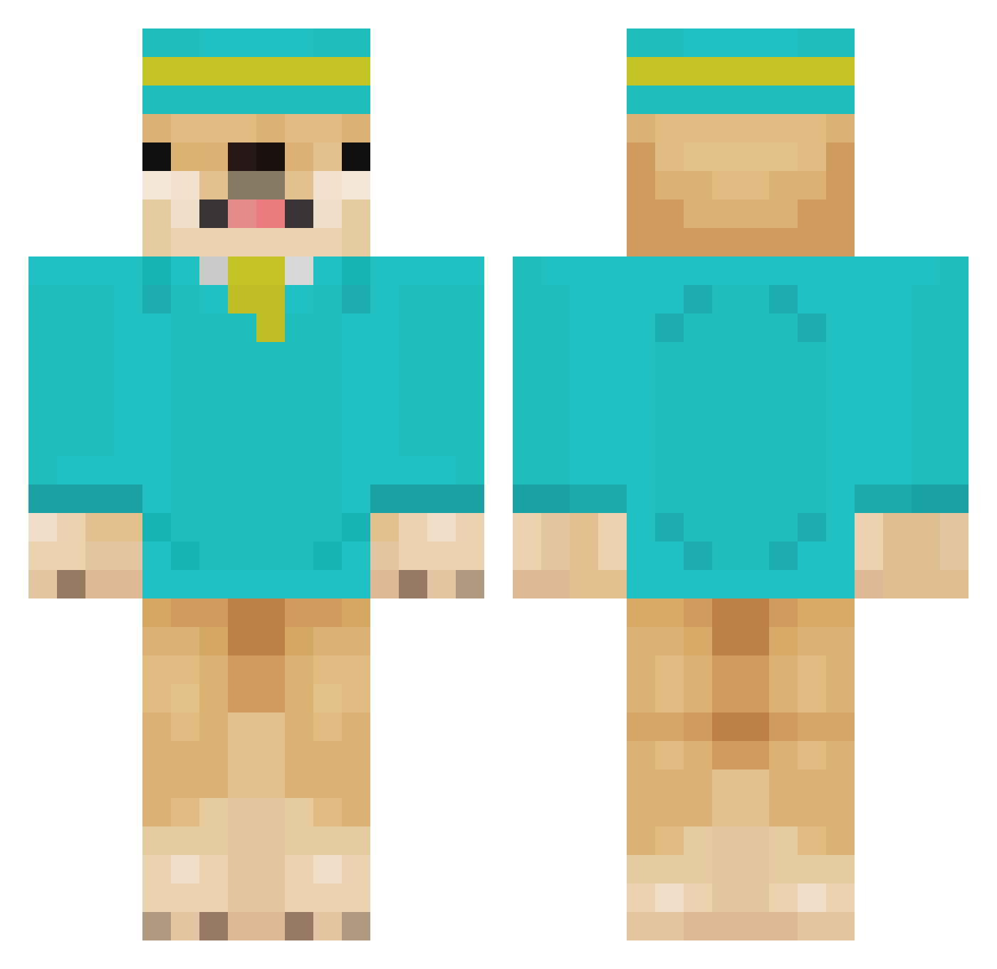 Ollie_Extreme Minecraft skin, front and back view