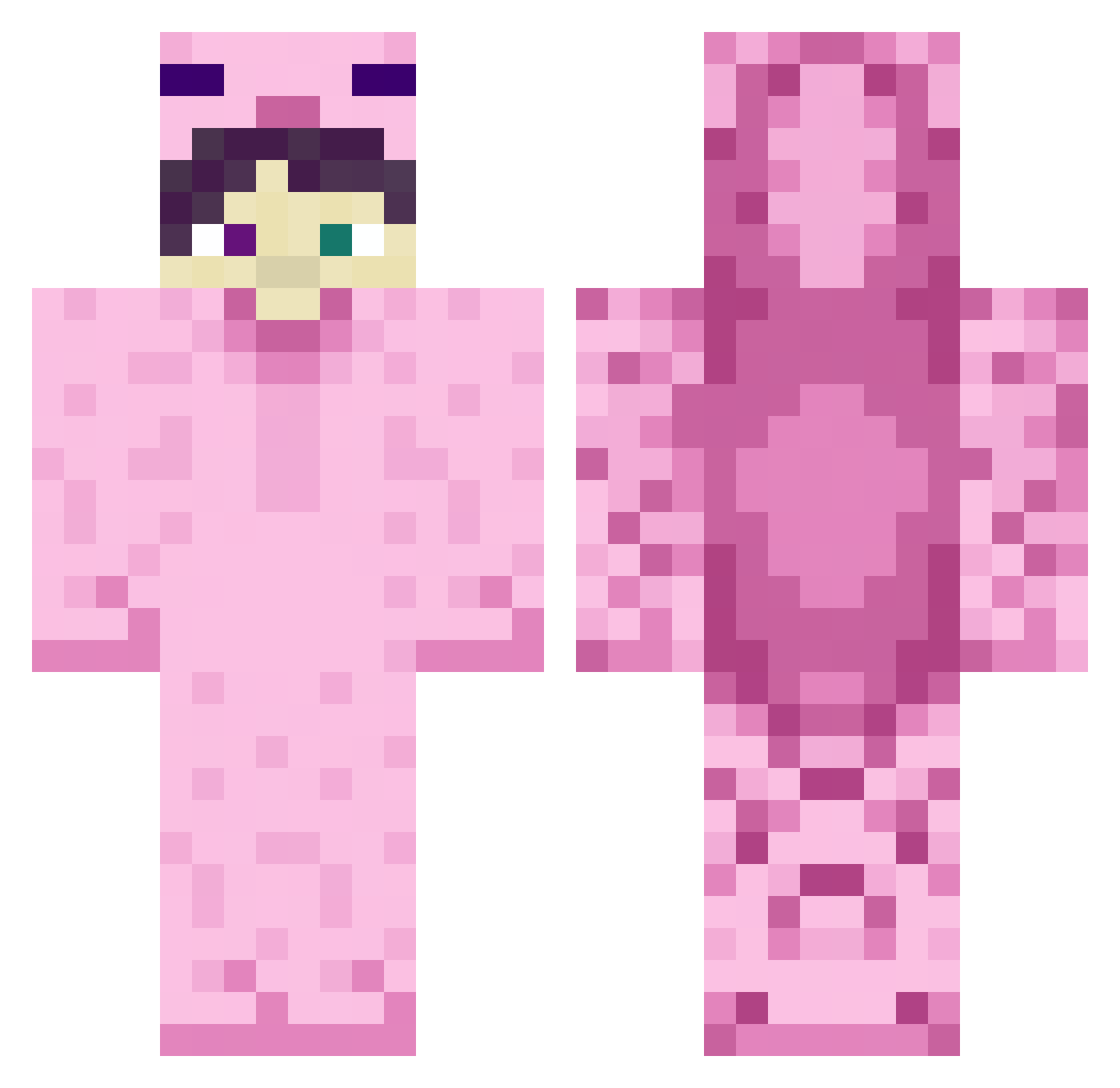 Ax0lity Minecraft skin, front and back view
