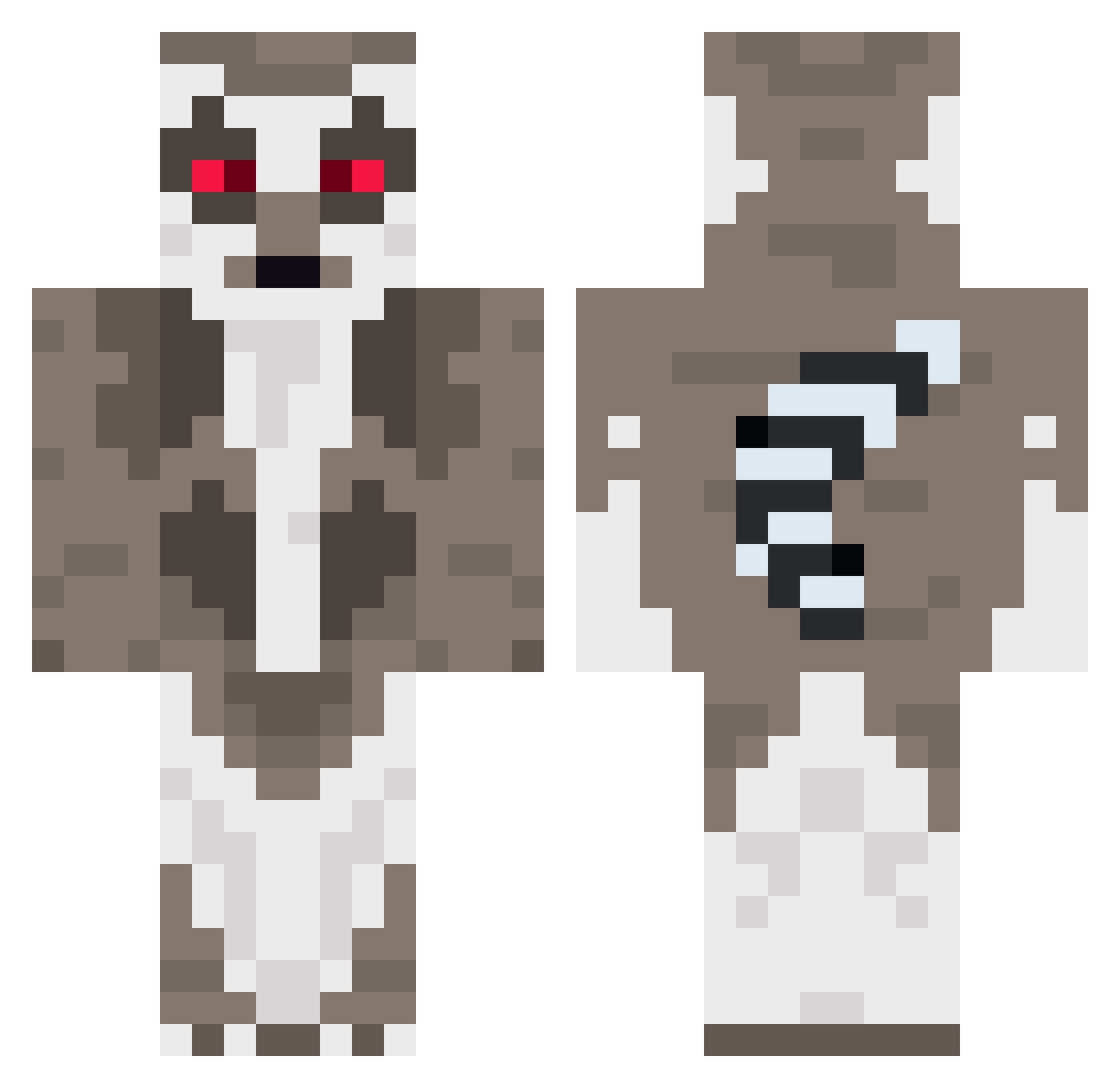 ClearIceMike Minecraft skin, front and back view