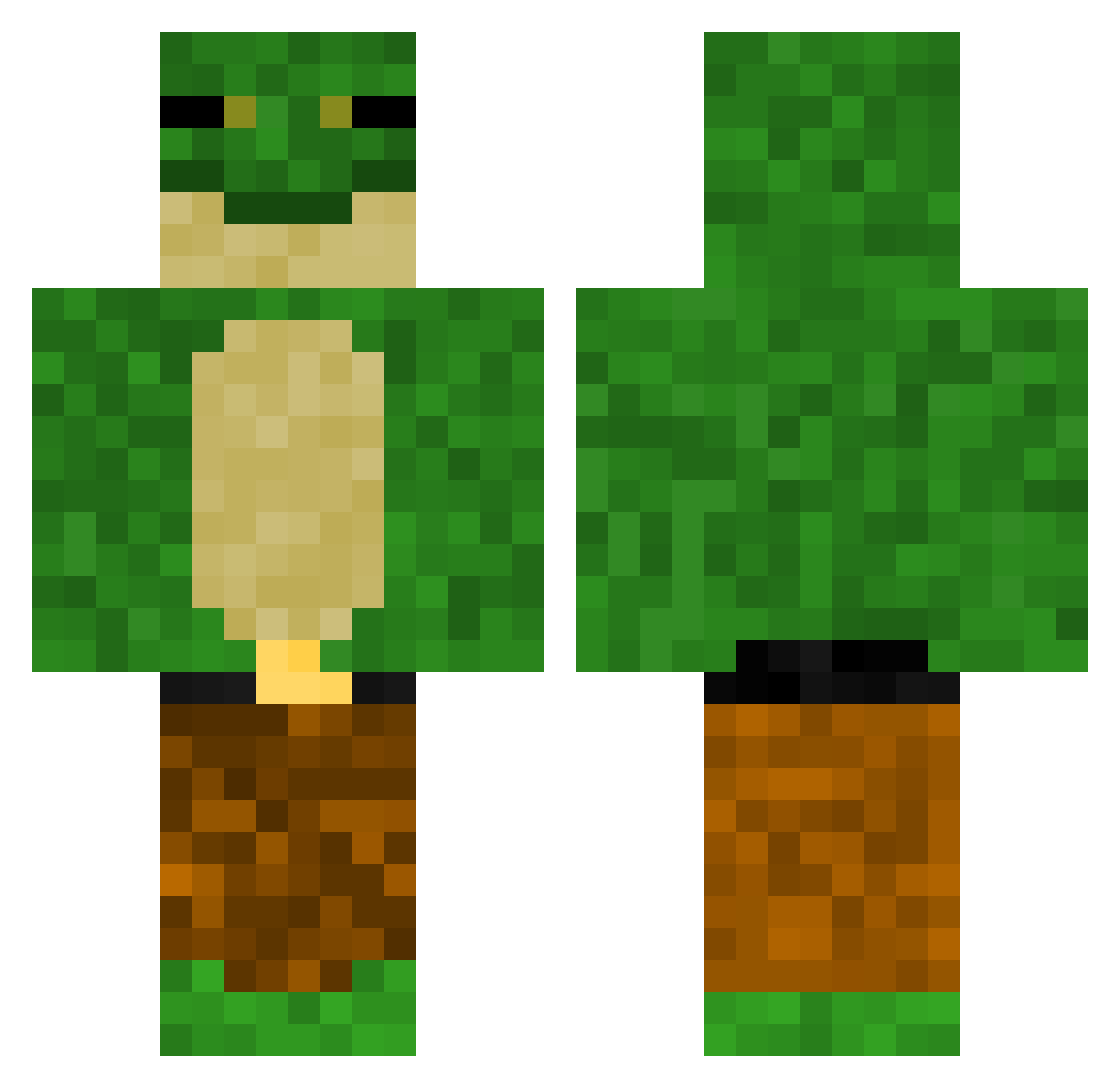 FrogTrousers Minecraft skin, front and back view