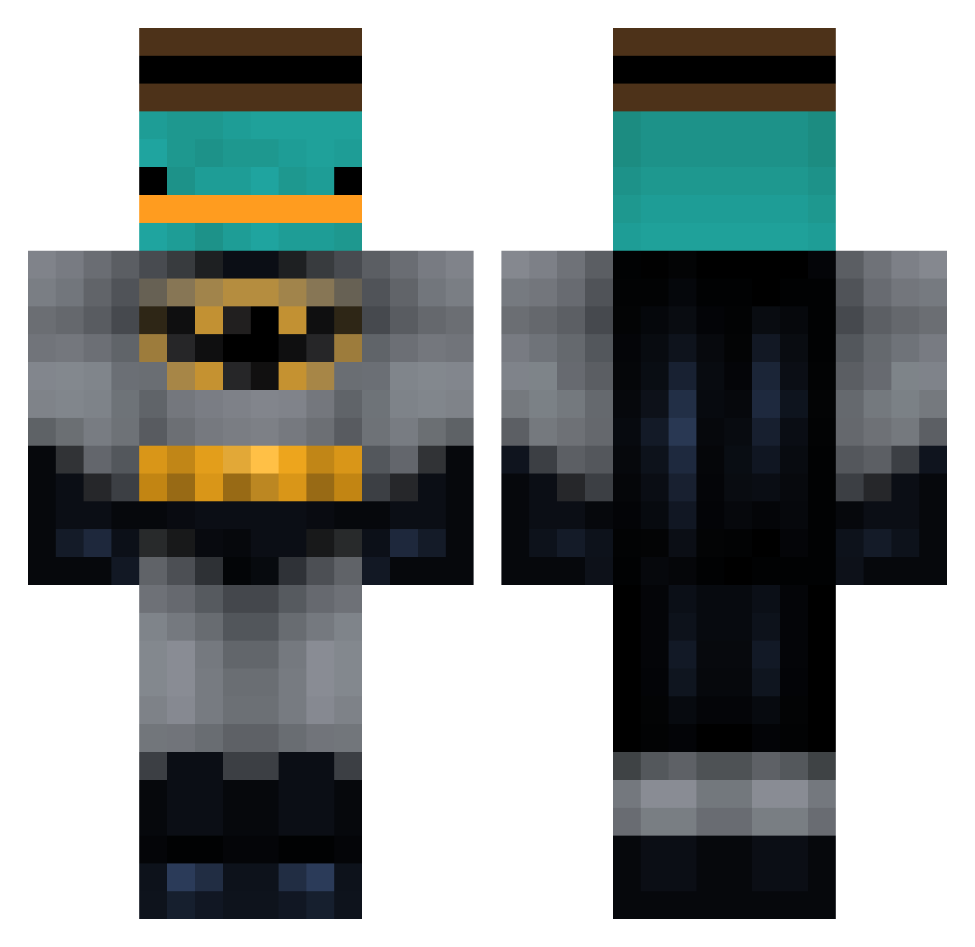 Stoebo Minecraft skin, front and back view
