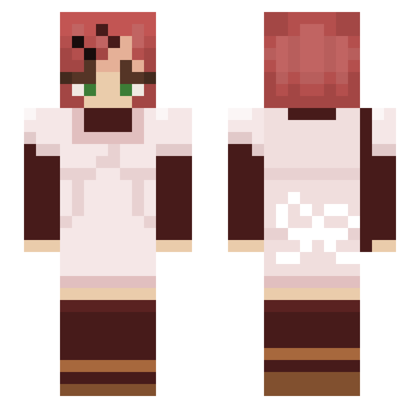 winkywoo Minecraft skin, front and back view