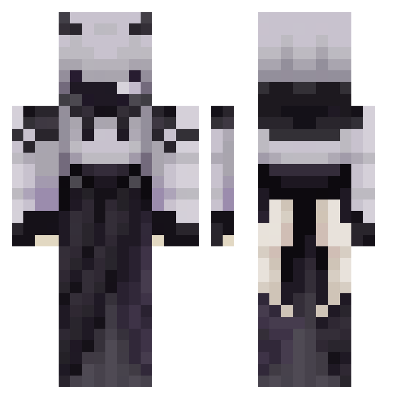 Ceeruleann Minecraft skin, front and back view