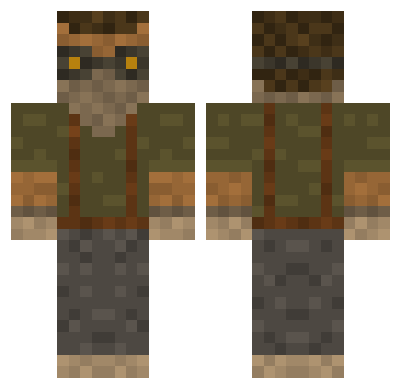 KeilaKeijo Minecraft skin, front and back view