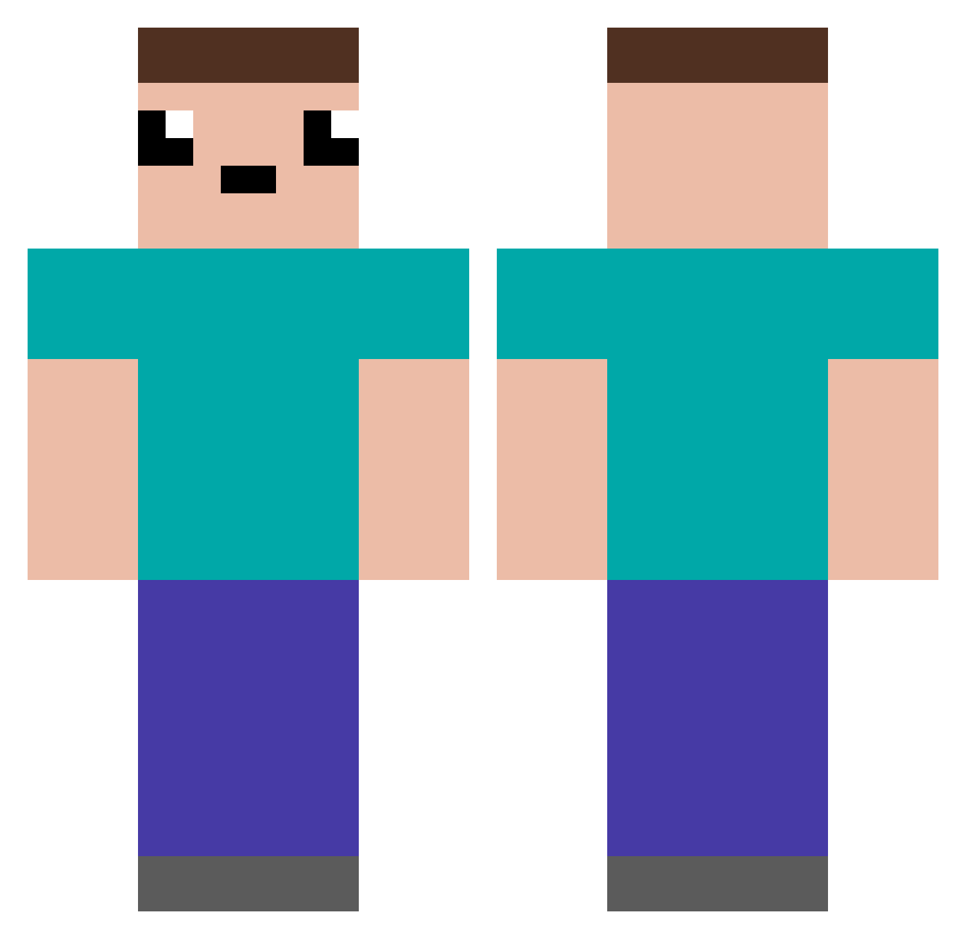 VERZAK Minecraft skin, front and back view