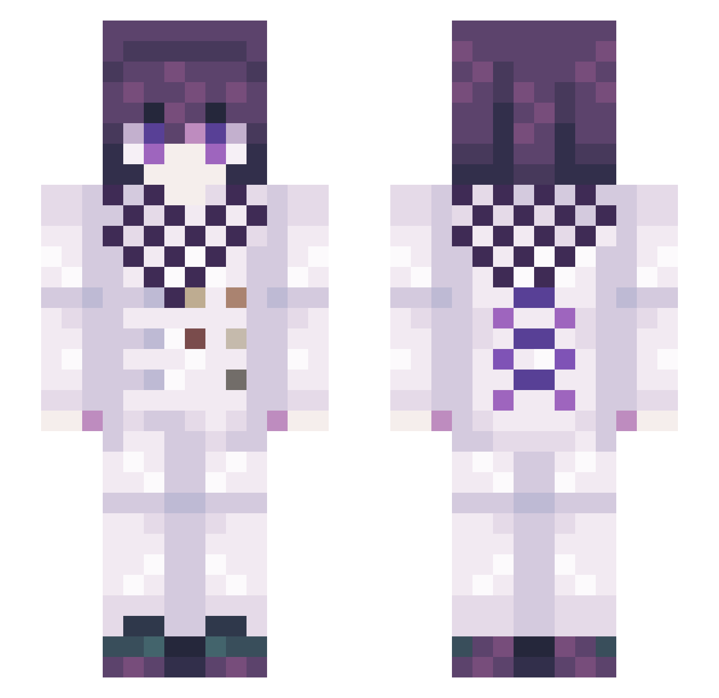 AvianJim Minecraft skin, front and back view