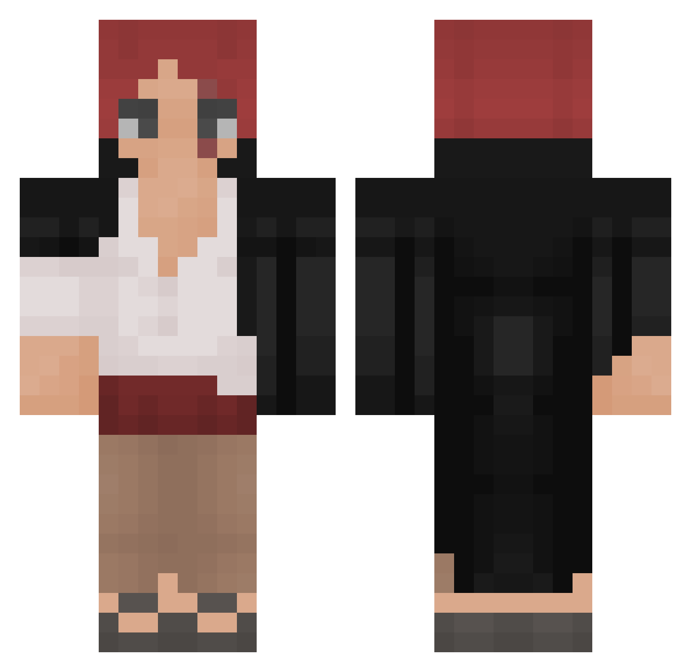 Baze Minecraft skin, front and back view