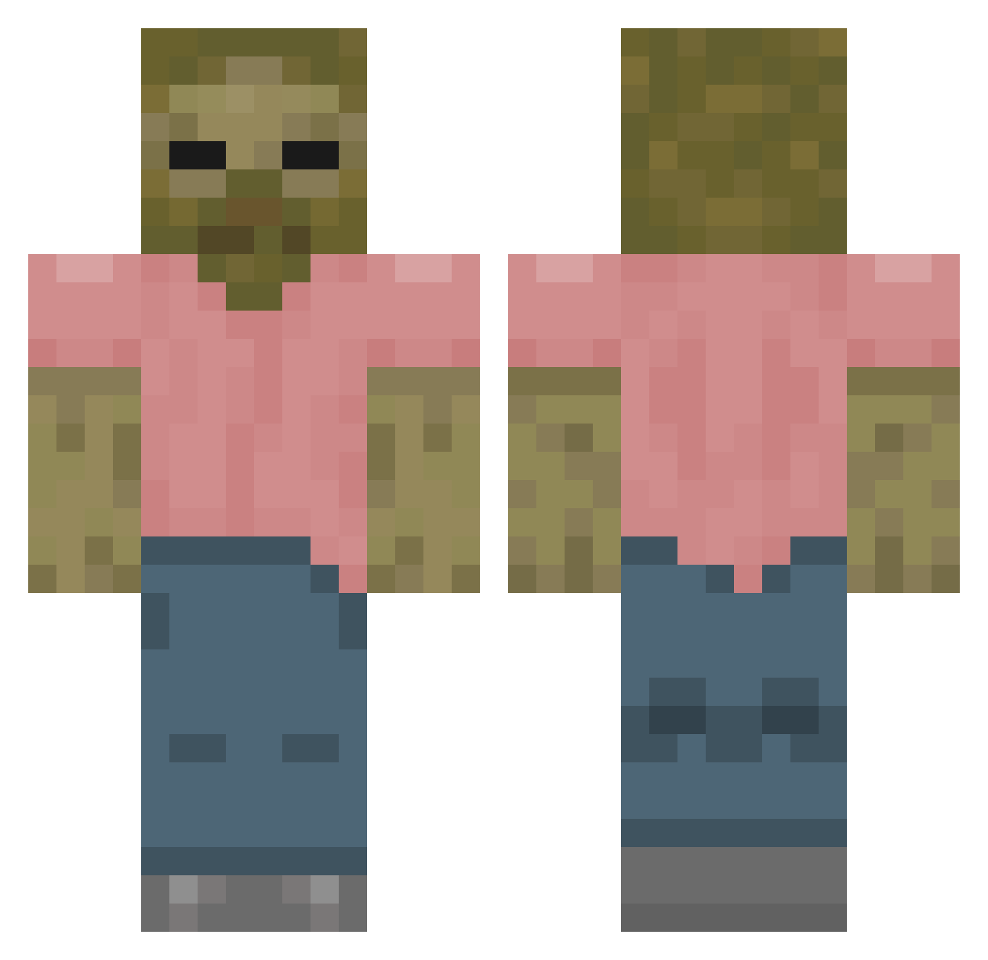 Punko Minecraft skin, front and back view