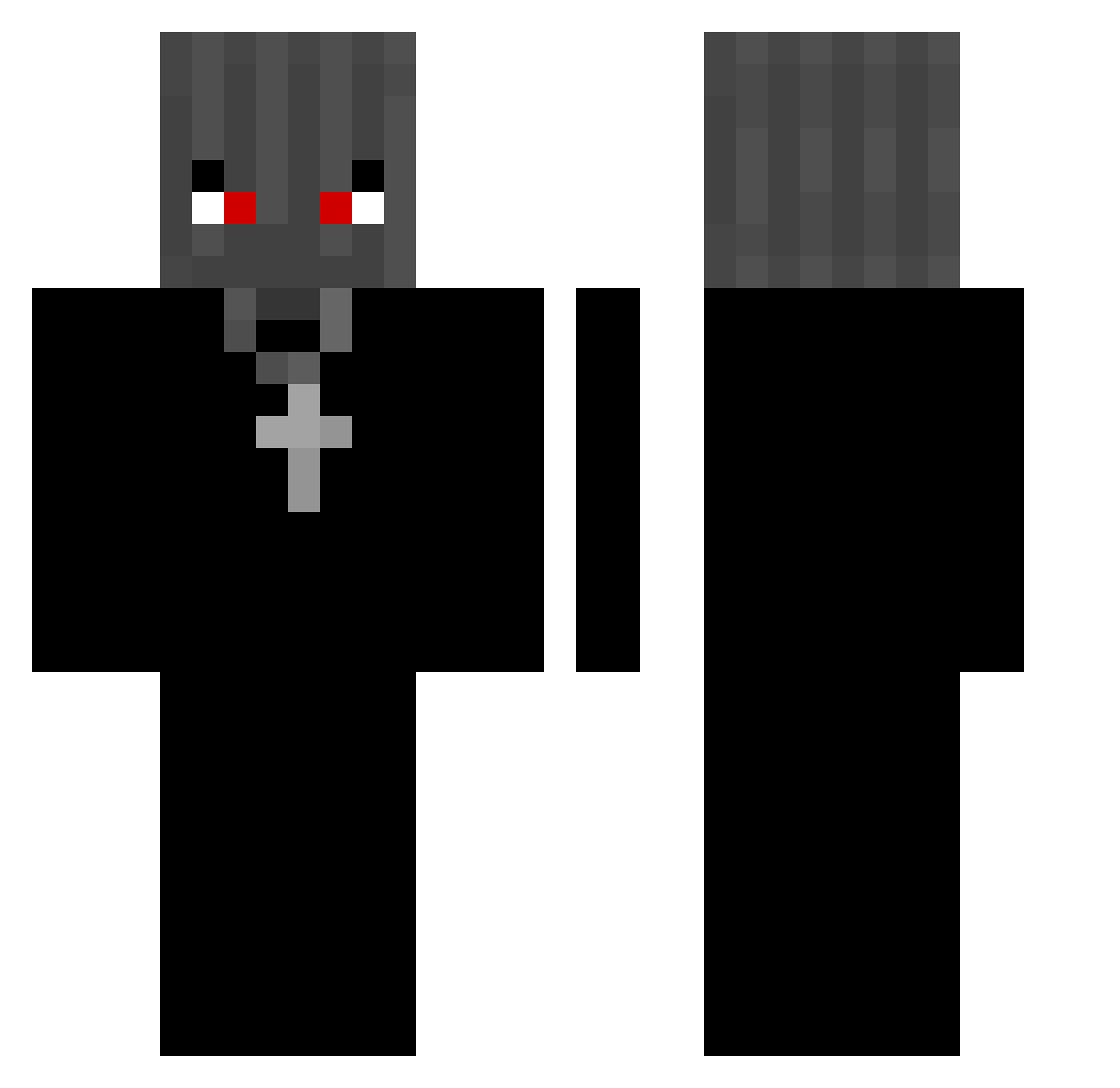 iLxxs Minecraft skin, front and back view