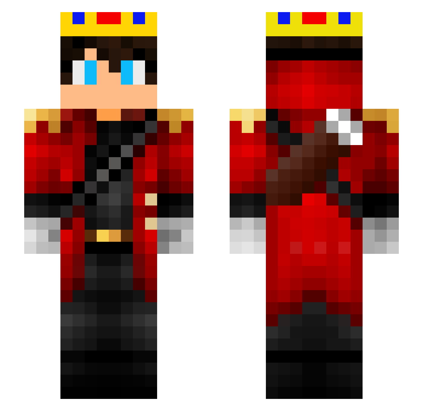Xeno207 Minecraft skin, front and back view