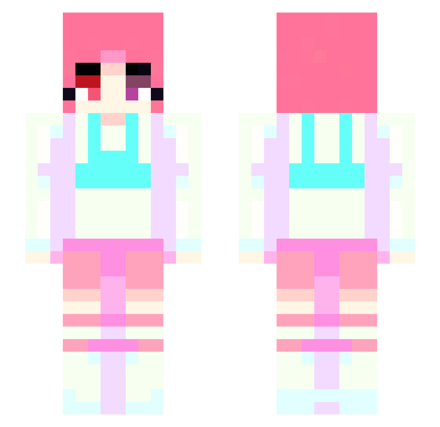 rfeide Minecraft skin, front and back view