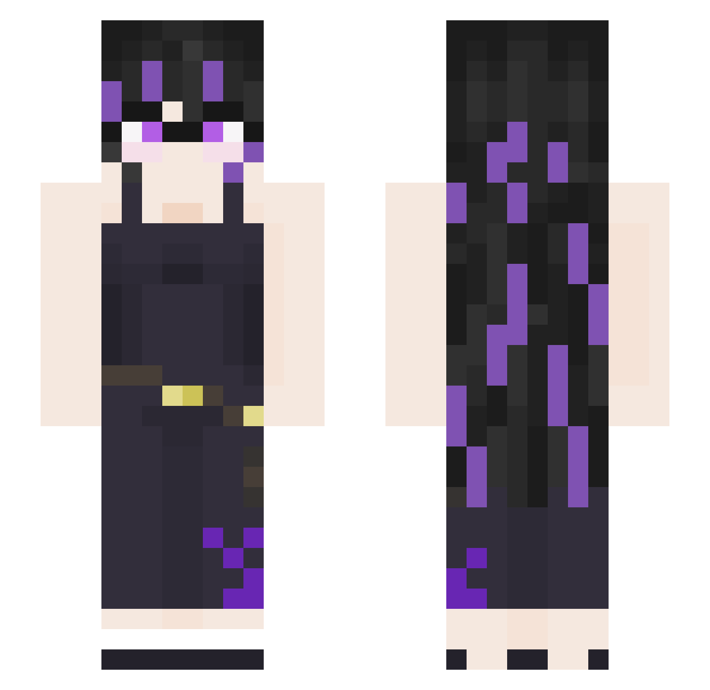 Janrock Minecraft skin, front and back view