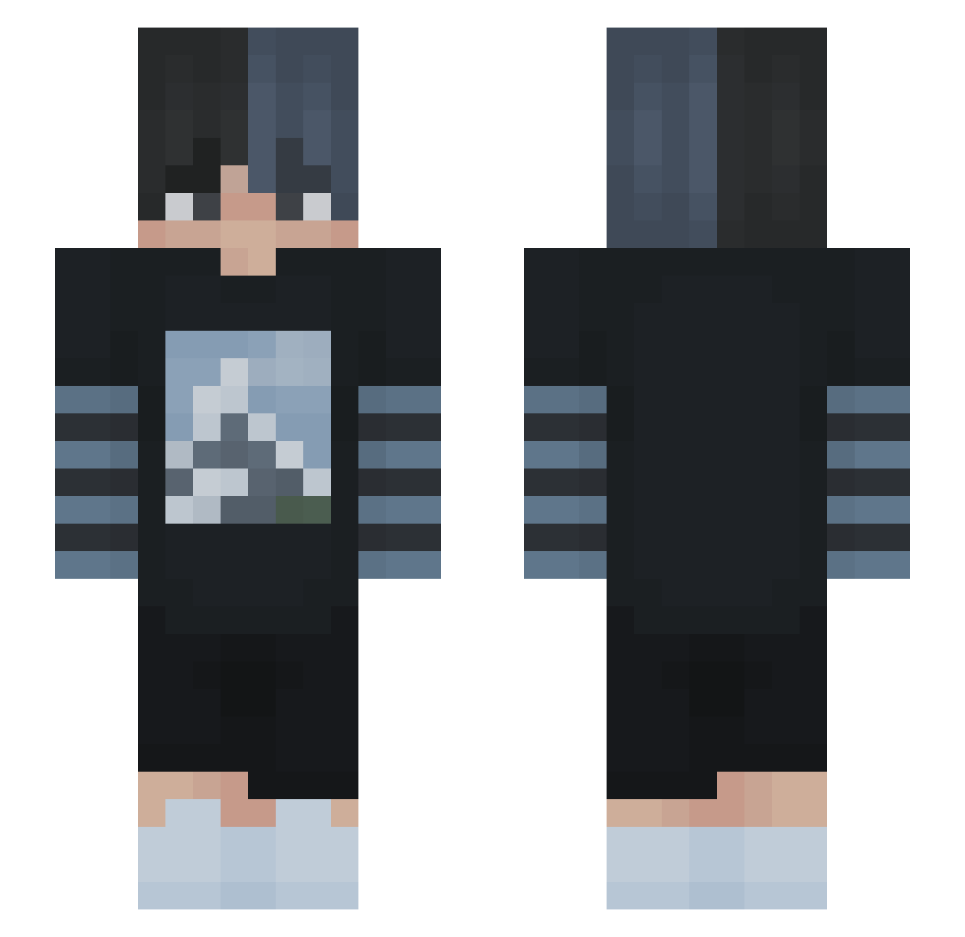 PGTayfun Minecraft skin, front and back view