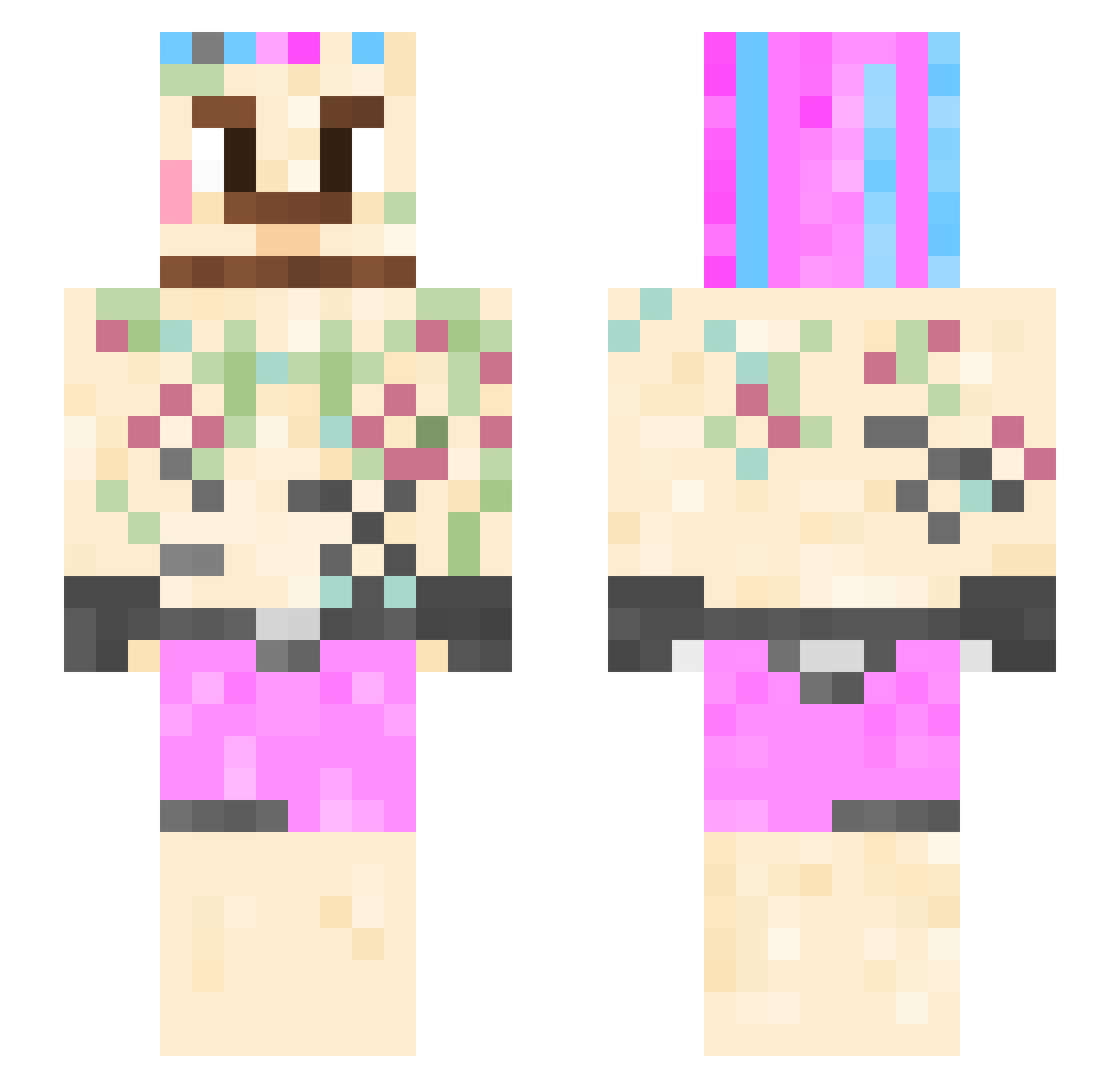 whit3e1 Minecraft skin, front and back view