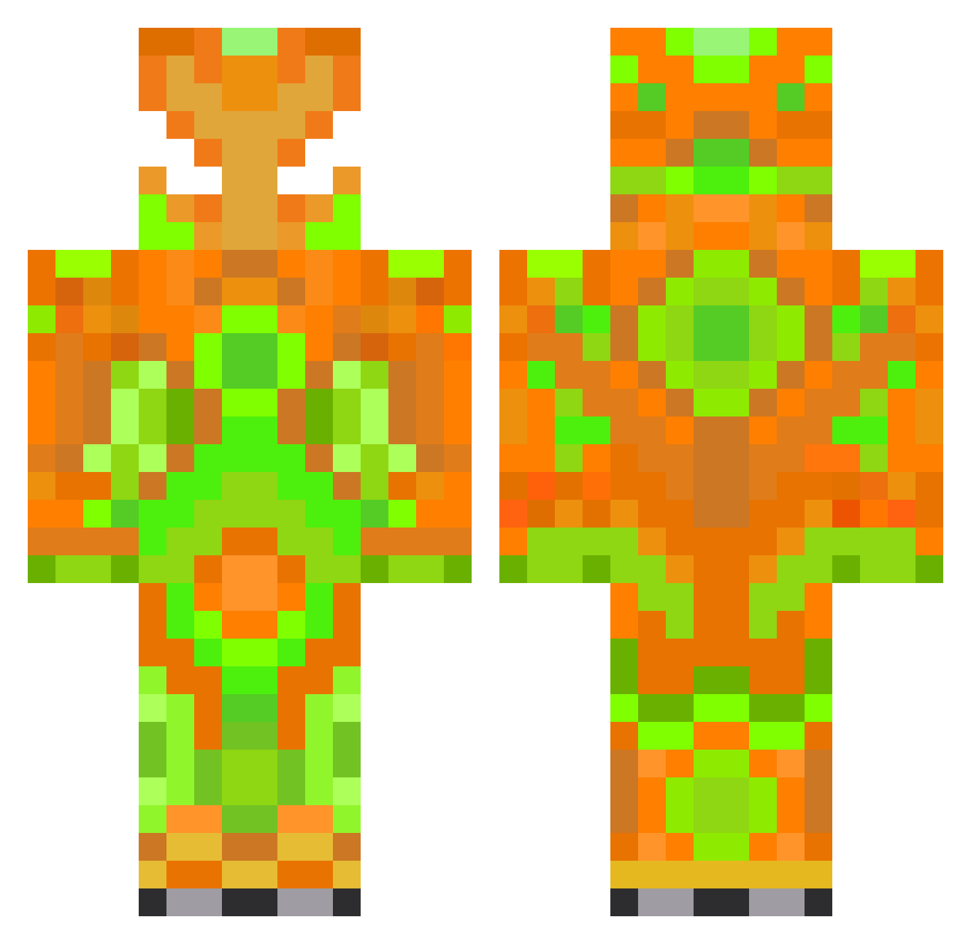 StarFire2799 Minecraft skin, front and back view