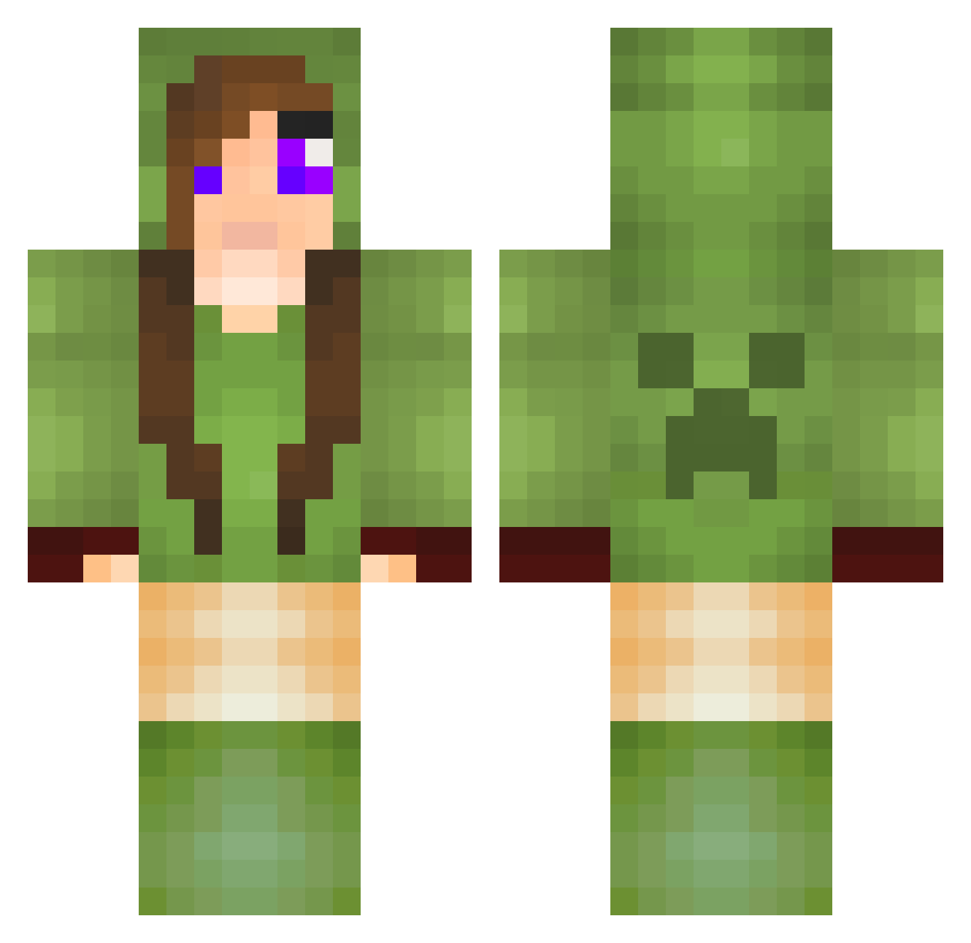 Gabriella Minecraft skin, front and back view