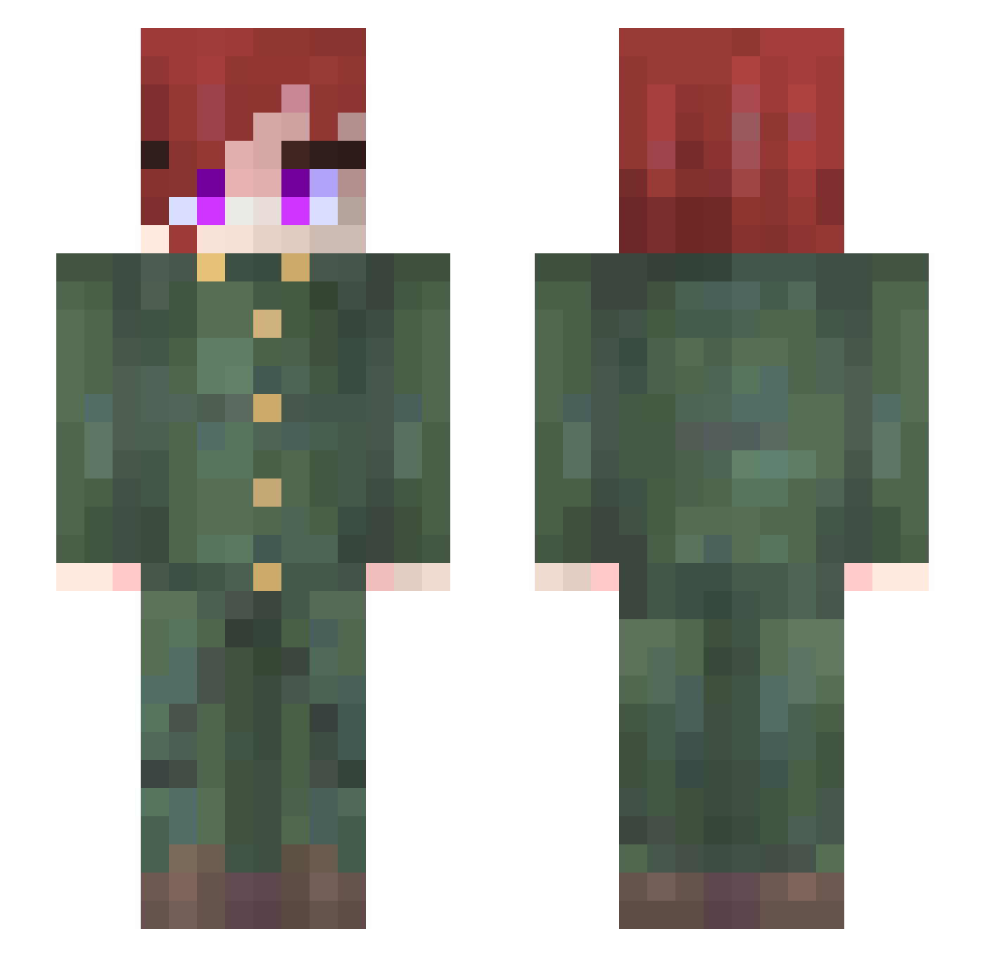 inspectorfinny Minecraft skin, front and back view