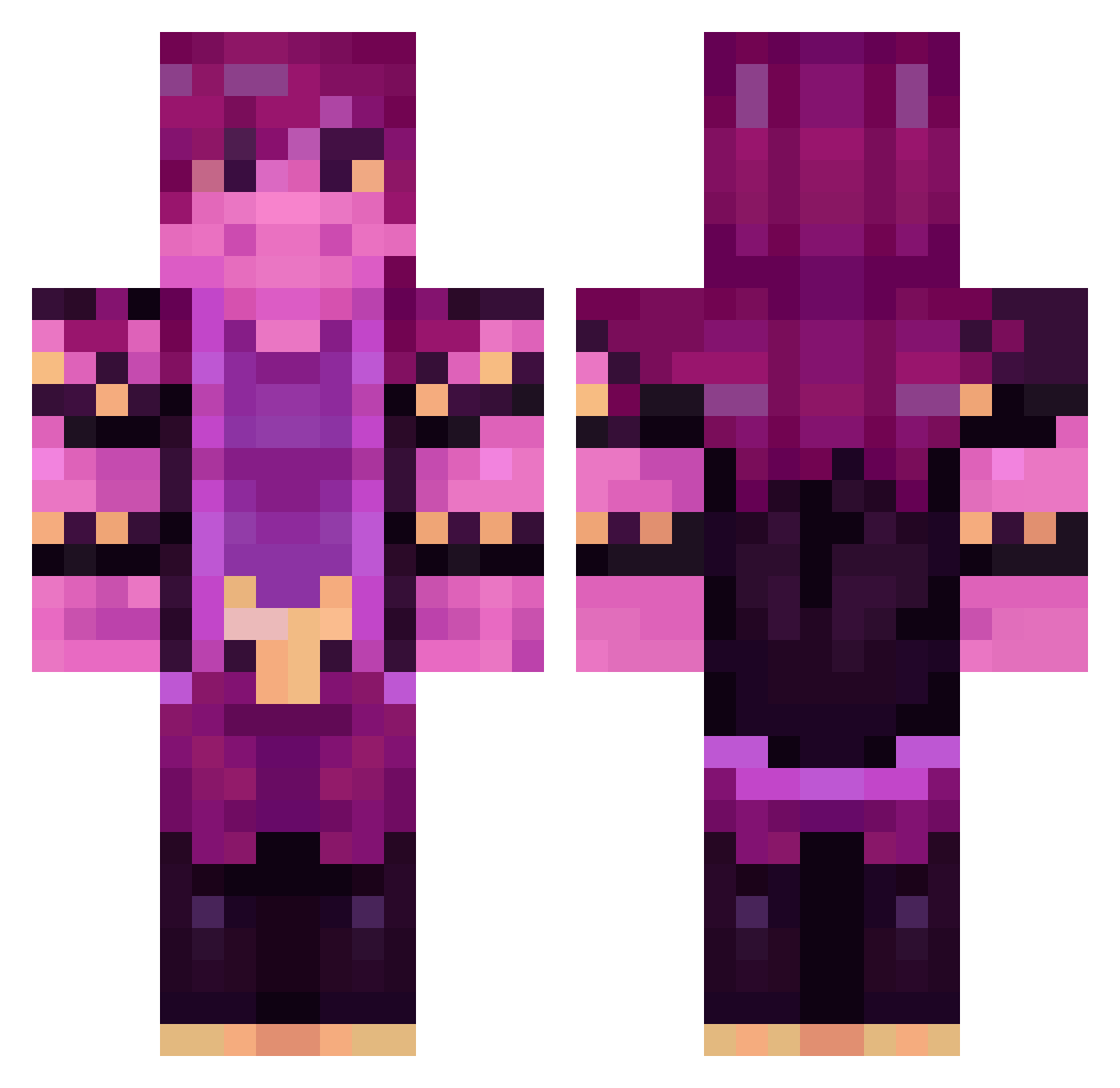 PAWSOFDANGER Minecraft skin, front and back view
