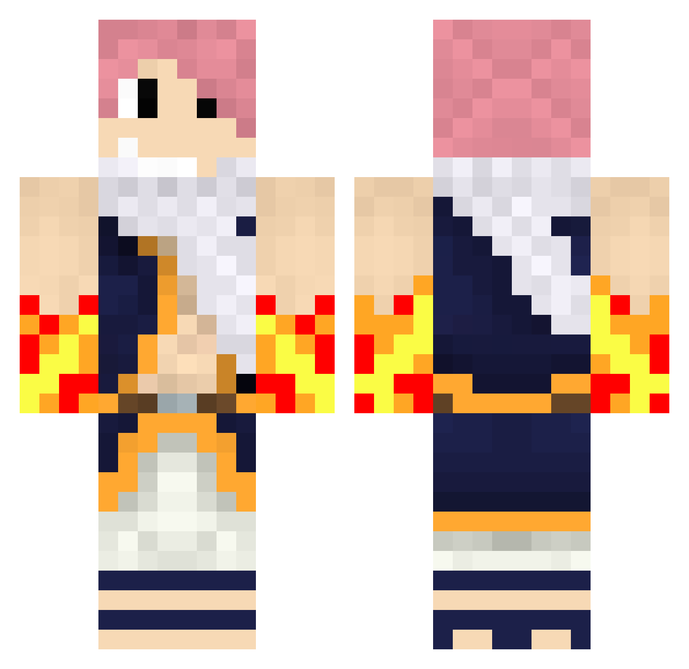 Saccage Minecraft skin, front and back view